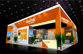 AMA生能空氣熱水器展臺設(shè)計,電器展臺設(shè)計效果圖