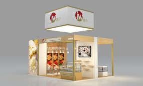 嘉外國際貿易食品展環保展臺設計方案,48平小展位展臺設計