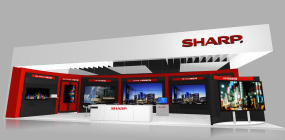 SHARP北京INFOCOMM視聽展展臺設(shè)計效果圖方案2