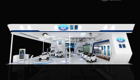 道爵電動汽車展臺設(shè)計,電動汽車展臺設(shè)計效果圖方案