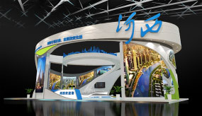 天津津洽會河西政府展臺設(shè)計效果圖方案
