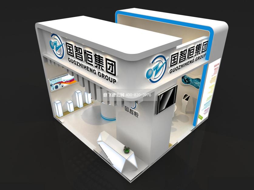 國(guó)智恒通信設(shè)備小面積展臺(tái)設(shè)計(jì)效果圖